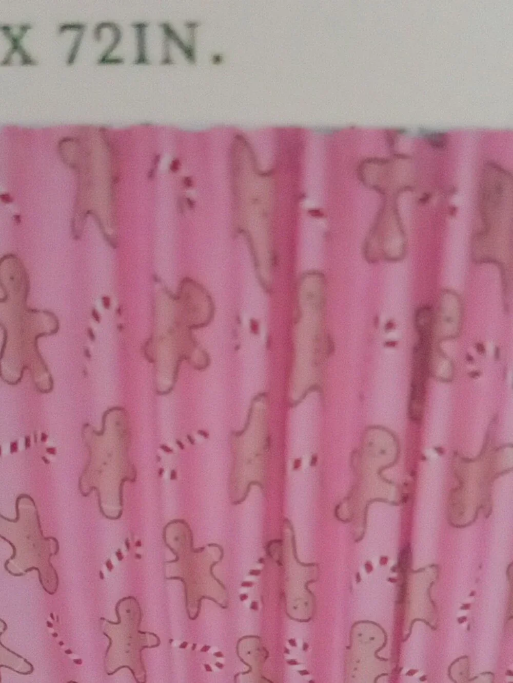 Pink Gingerbread & Candy Cane Shower Curtain